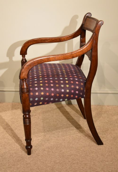 A CHARMING REGENCY MAHOGANY DESK CHAIR - ADDITIONAL PHOTO 5