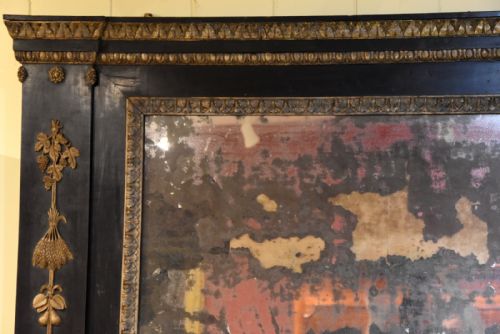 GEORGIAN CARVED EBONISED AND GILT OVERMANTLE MIRROR - ADDITIONAL PHOTO 2