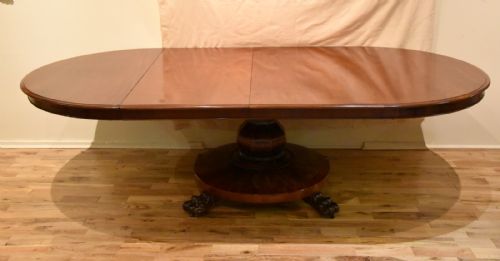 A STUNNING LARGE WILLIAM IV MAHOGANY CENTRAL PILLAR DINING TABLE - ADDITIONAL PHOTO 1