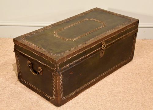 STAGE COACH TRUNK LEATHER AND BRASS STUDDED - ADDITIONAL PHOTO 1