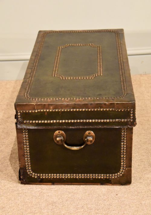 STAGE COACH TRUNK LEATHER AND BRASS STUDDED - ADDITIONAL PHOTO 2