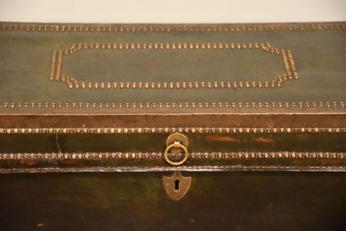 STAGE COACH TRUNK LEATHER AND BRASS STUDDED - ADDITIONAL PHOTO 4