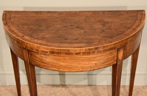 DEMI LUNE CARD TABLE GEORGE III - ADDITIONAL PHOTO 1