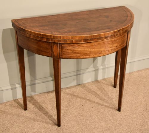 DEMI LUNE CARD TABLE GEORGE III - ADDITIONAL PHOTO 2