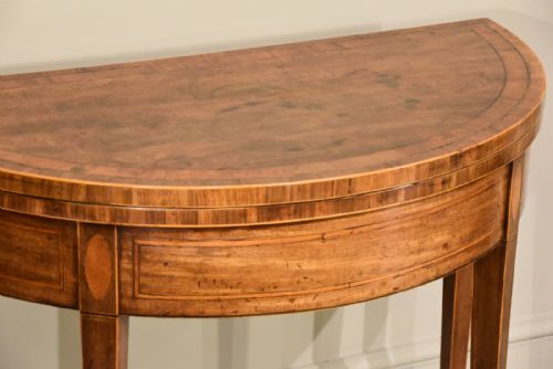 DEMI LUNE CARD TABLE GEORGE III - ADDITIONAL PHOTO 4