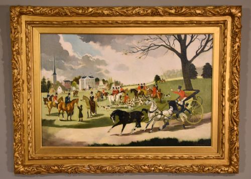 the meet oil painting by doris zinkeisen - CATEGORY: ANTIQUE ART - DATED 1940