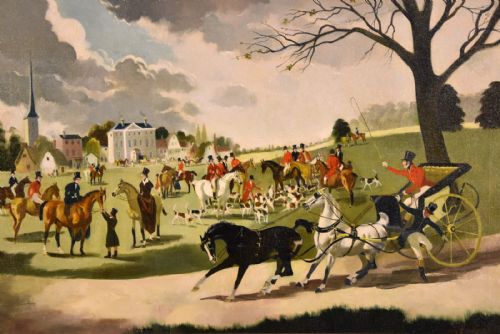 THE MEET OIL PAINTING BY DORIS ZINKEISEN - ADDITIONAL PHOTO 1