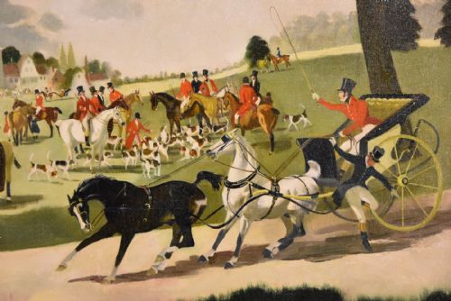 THE MEET OIL PAINTING BY DORIS ZINKEISEN - ADDITIONAL PHOTO 2