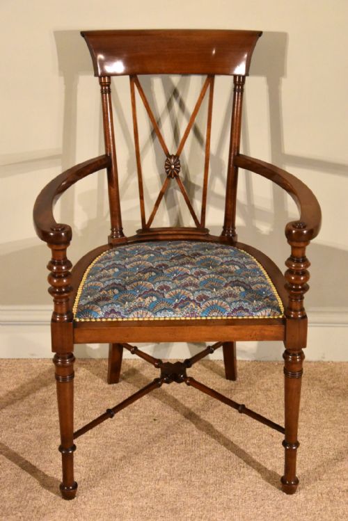 elegant liberty stamped armchair c1900 - CATEGORY: ANTIQUE CHAIRS - DATED 1900