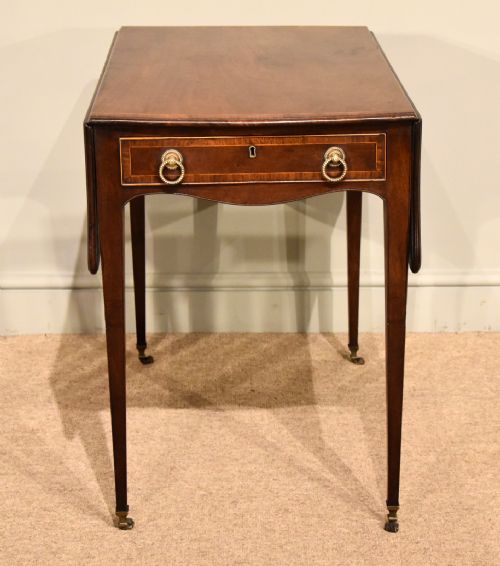 HEPPLEWHITE FIDDLEBACK BUTTERFLY PEMBROKE TABLE MAHOGANY - ADDITIONAL PHOTO 1