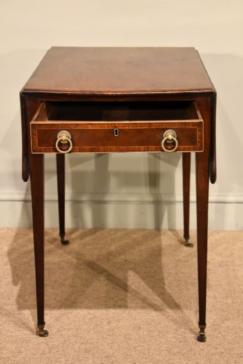 HEPPLEWHITE FIDDLEBACK BUTTERFLY PEMBROKE TABLE MAHOGANY - ADDITIONAL PHOTO 2