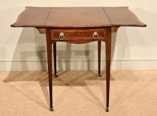 HEPPLEWHITE FIDDLEBACK BUTTERFLY PEMBROKE TABLE MAHOGANY - ADDITIONAL PHOTO 3