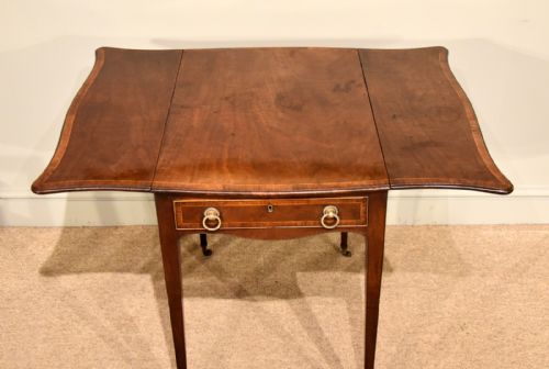 HEPPLEWHITE FIDDLEBACK BUTTERFLY PEMBROKE TABLE MAHOGANY - ADDITIONAL PHOTO 4
