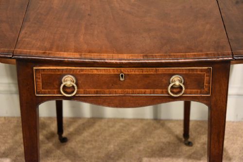 HEPPLEWHITE FIDDLEBACK BUTTERFLY PEMBROKE TABLE MAHOGANY - ADDITIONAL PHOTO 5