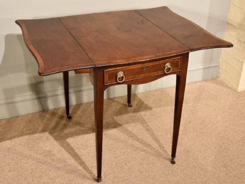 HEPPLEWHITE FIDDLEBACK BUTTERFLY PEMBROKE TABLE MAHOGANY - ADDITIONAL PHOTO 6