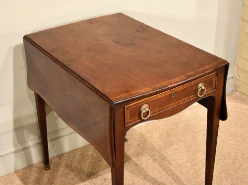 HEPPLEWHITE FIDDLEBACK BUTTERFLY PEMBROKE TABLE MAHOGANY - ADDITIONAL PHOTO 7