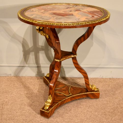 REGENCY MARBLE AND KINGWOOD CENTRE TABLE - ADDITIONAL PHOTO 1