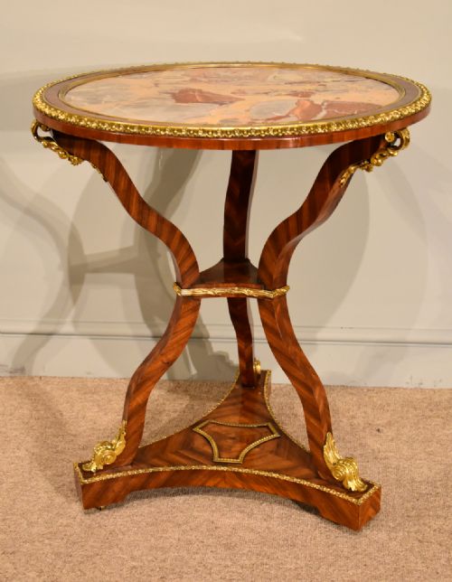 REGENCY MARBLE AND KINGWOOD CENTRE TABLE - ADDITIONAL PHOTO 2