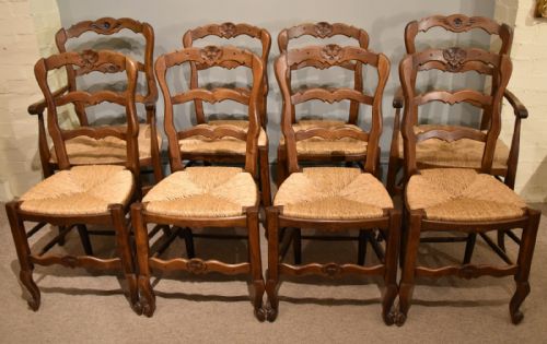 french carved dining chairs set of eight superb condition - CATEGORY: ANTIQUE CHAIRS - DATED 1920