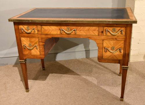 LOUIS XVI KNEEHOLE WRITING TABLE IN TULIPWOOD - ADDITIONAL PHOTO 7