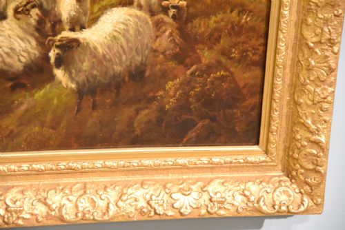 SHEEP IN HIGHLAND GLEN OIL PAINTING BY ROBERT WATSON - ADDITIONAL PHOTO 4
