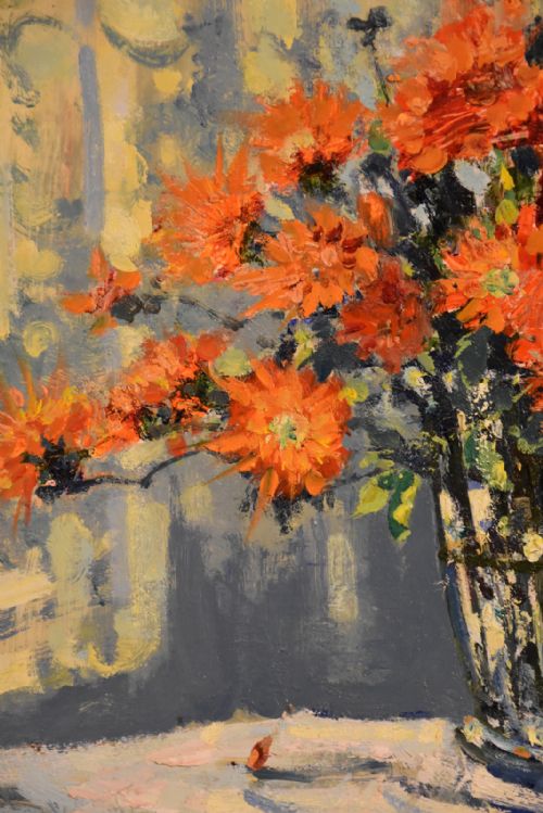 MARIGOLDS OIL PAINTING BY GEOFFREY CHATTEN - ADDITIONAL PHOTO 2