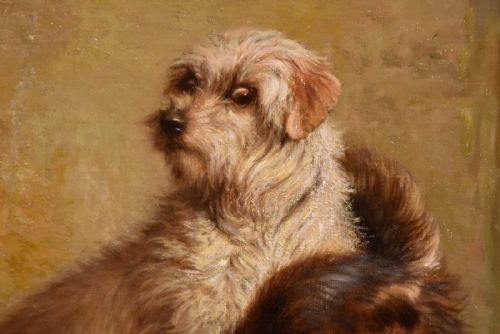 MAKING FRIENDS OIL PAINTING BY JOHN FITZMARSHALL - ADDITIONAL PHOTO 2