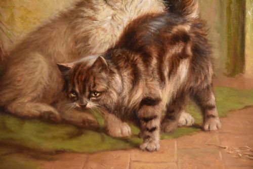 MAKING FRIENDS OIL PAINTING BY JOHN FITZMARSHALL - ADDITIONAL PHOTO 3