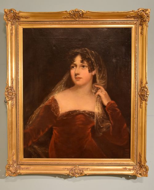 portrait of a lady oil painting - CATEGORY: ANTIQUE ART - DATED 19TH CENTURY