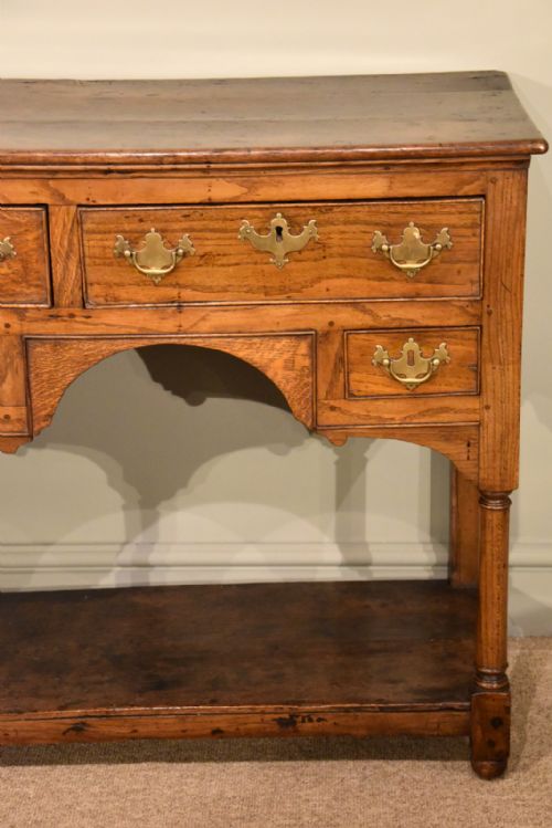 GEORGE III OAK POTBOARD DRESSER BASE - ADDITIONAL PHOTO 4