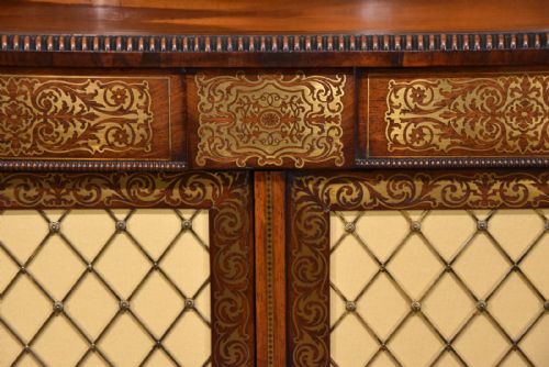 REGENCY BRASS INLAID CHIFFONIER IN MANNER OF GILLOWS - ADDITIONAL PHOTO 2