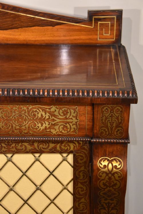 REGENCY BRASS INLAID CHIFFONIER IN MANNER OF GILLOWS - ADDITIONAL PHOTO 3