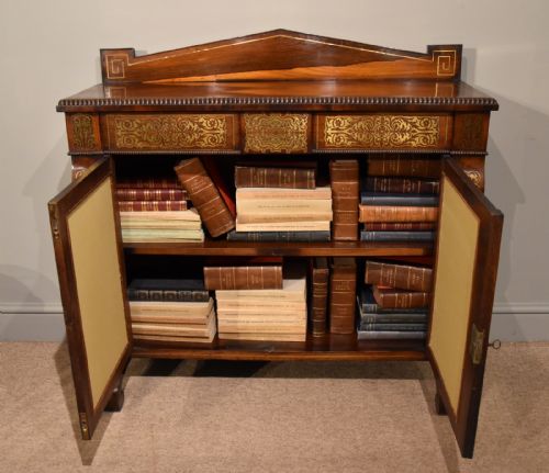 REGENCY BRASS INLAID CHIFFONIER IN MANNER OF GILLOWS - ADDITIONAL PHOTO 5