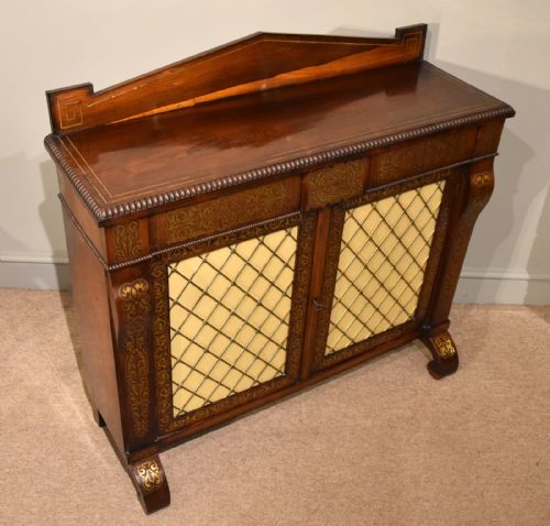 REGENCY BRASS INLAID CHIFFONIER IN MANNER OF GILLOWS - ADDITIONAL PHOTO 8