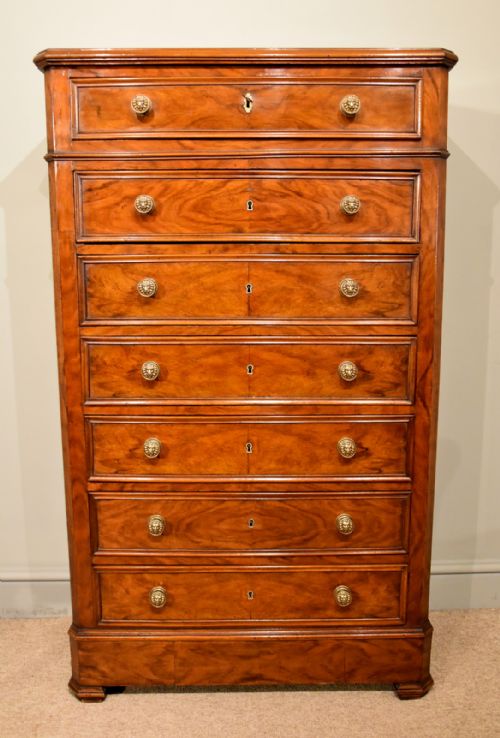 french wellington chest of drawers - CATEGORY: ANTIQUE CHEST OF DRAWERS - DATED 19TH CENTURY