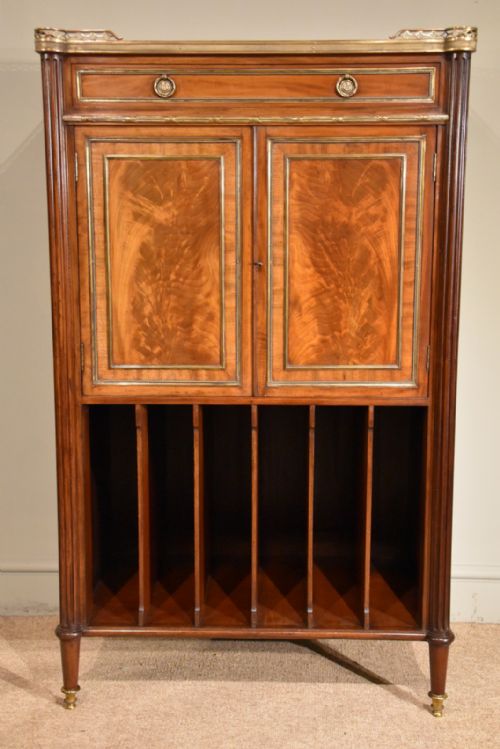 music cabinet in manner of louis xvi - CATEGORY: ANTIQUE CABINETS - DATED 19TH CENTURY
