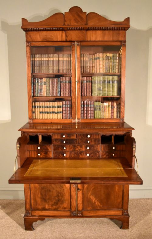 REGENCY MAHOGANY SECRETAIRE BOOKCASE - ADDITIONAL PHOTO 3