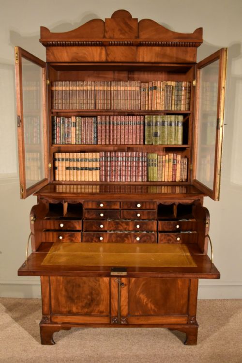 REGENCY MAHOGANY SECRETAIRE BOOKCASE - ADDITIONAL PHOTO 4