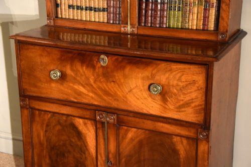 REGENCY MAHOGANY SECRETAIRE BOOKCASE - ADDITIONAL PHOTO 7