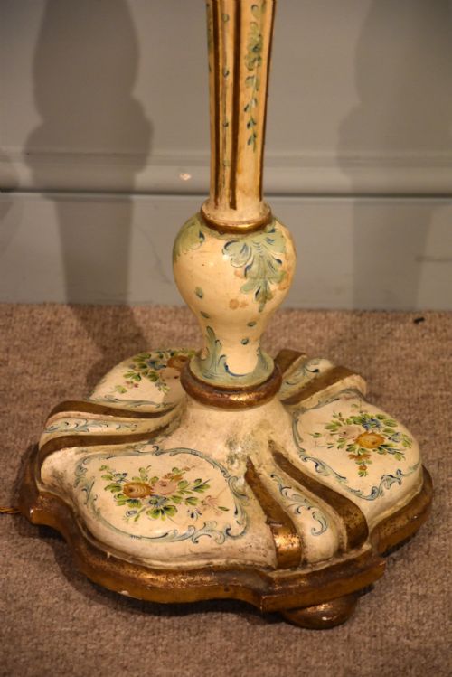 VICTORIAN PAINTED FLOOR LAMP HAND PAINTED - ADDITIONAL PHOTO 1