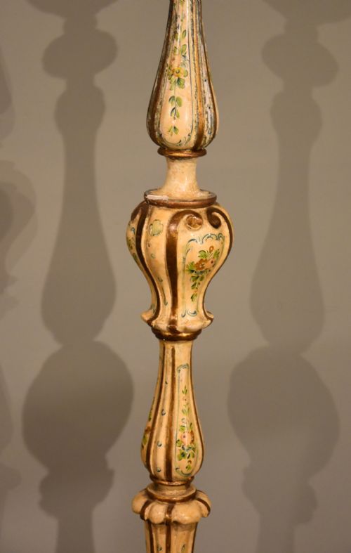 VICTORIAN PAINTED FLOOR LAMP HAND PAINTED - ADDITIONAL PHOTO 2