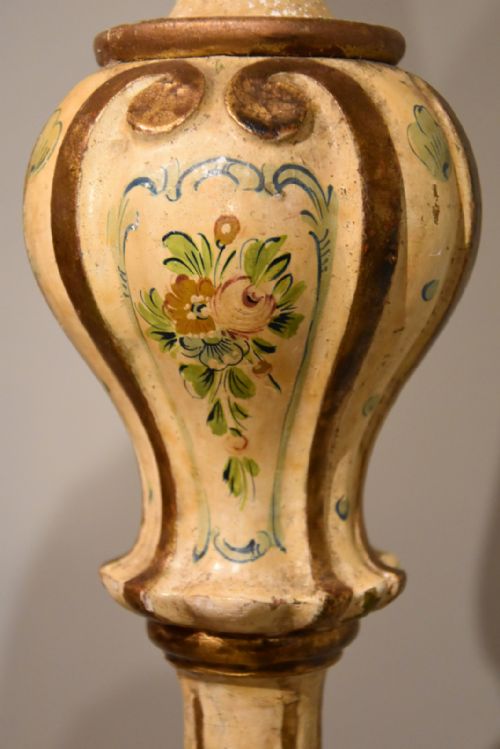 VICTORIAN PAINTED FLOOR LAMP HAND PAINTED - ADDITIONAL PHOTO 5