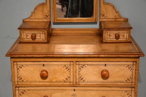 VICTORIAN PINE PAINTED DRESSING CHEST OF DRAWERS - ADDITIONAL PHOTO 3