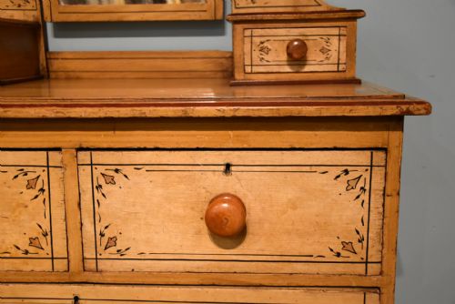 VICTORIAN PINE PAINTED DRESSING CHEST OF DRAWERS - ADDITIONAL PHOTO 4