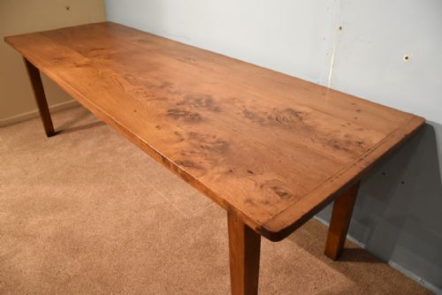 A LARGE FRENCH ELM FARMHOUSE TABLE - ADDITIONAL PHOTO 3