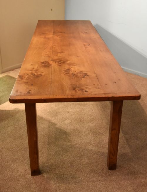 A LARGE FRENCH ELM FARMHOUSE TABLE - ADDITIONAL PHOTO 4