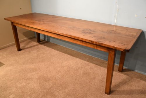 A LARGE FRENCH ELM FARMHOUSE TABLE - ADDITIONAL PHOTO 6
