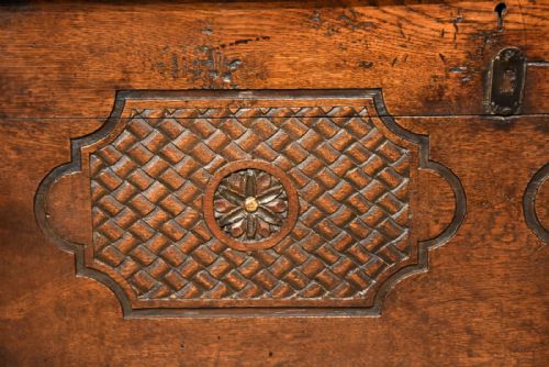 CARVED OAK COFFER TRUNK - ADDITIONAL PHOTO 3