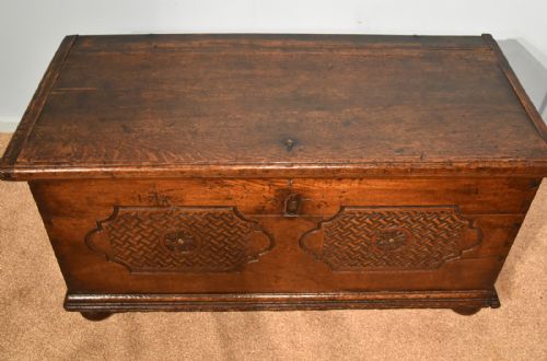 CARVED OAK COFFER TRUNK - ADDITIONAL PHOTO 6