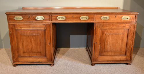 LATE 19TH CENTURY SOLID TEAK CAMPAIGN DESK - ADDITIONAL PHOTO 1